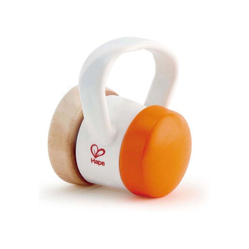 Rol Rammelaar met Ratel 8 Cm Oranje/wit, Hape