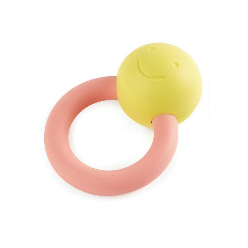 Babyring Rammelaar 10 Cm Geel/roze, Hape