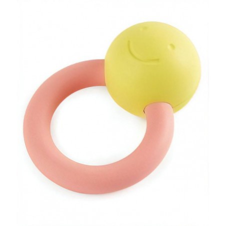 Babyring Rammelaar 10 Cm Geel/roze, Hape