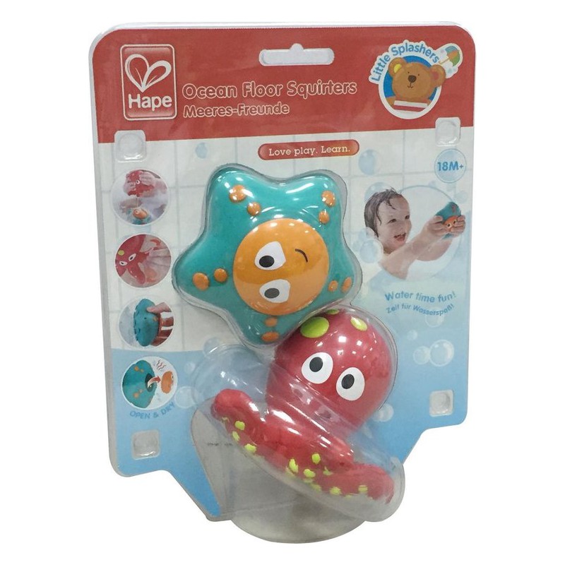 Waterspuiters Oceaandieren 2-delig rood/blauw, Hape
