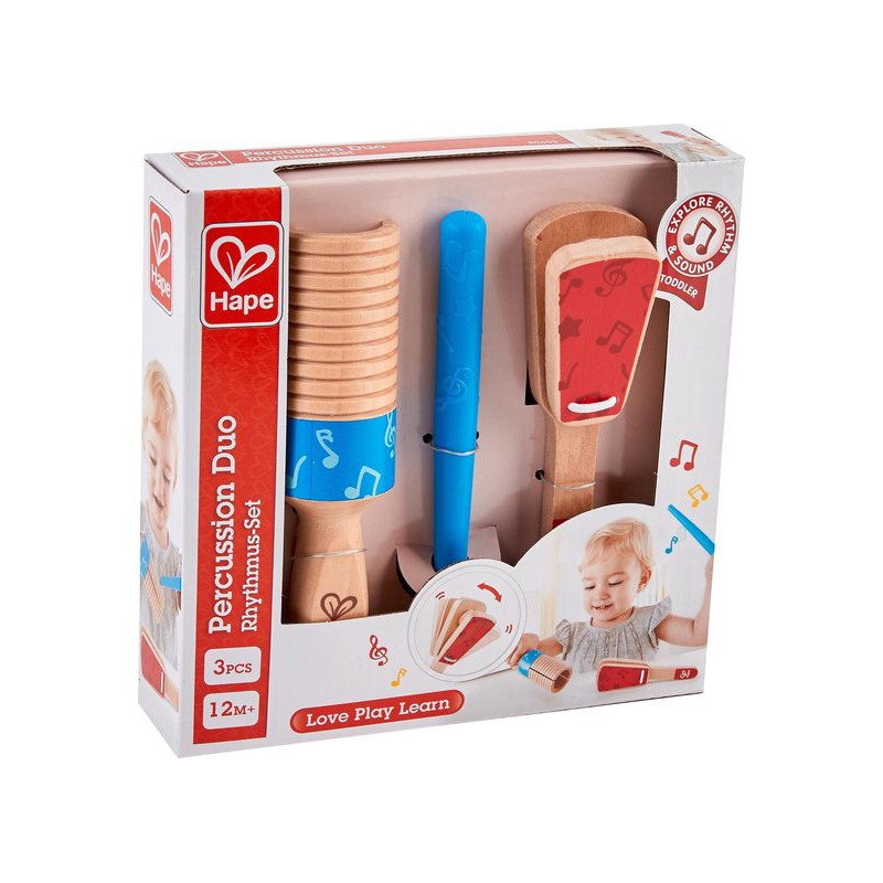 Houten Percussie-instrumenten 2-delig, Hape