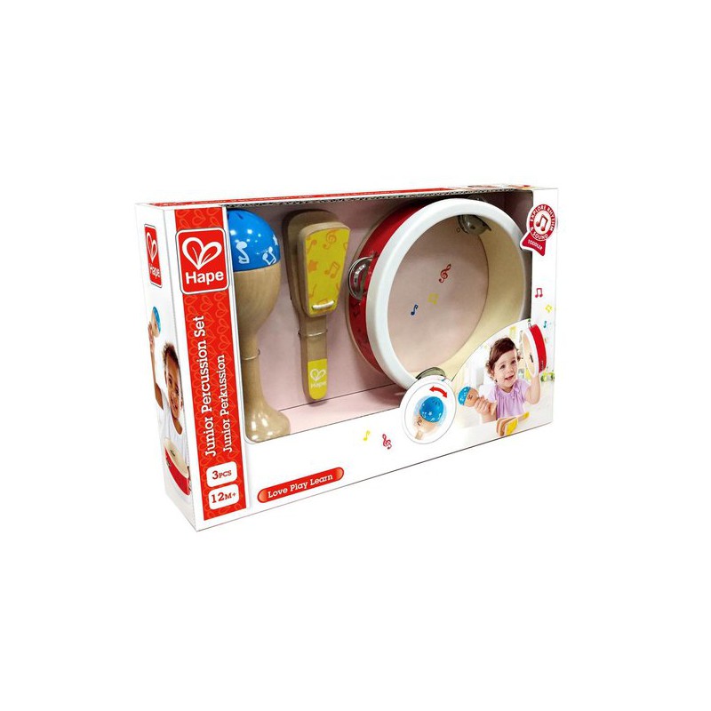 Houten Percussie-instrumenten 3-delig, Hape