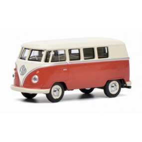 Schuco, VW T1 Bus rood- beige, 1:64