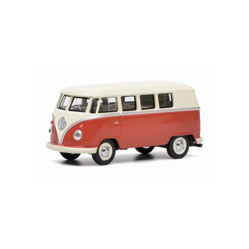 Schuco, VW T1 Bus rood- beige, 1:64