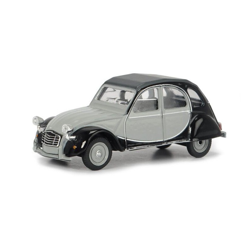 Schuco, Citroën 2 CV Grijs/Zwart, 1:64