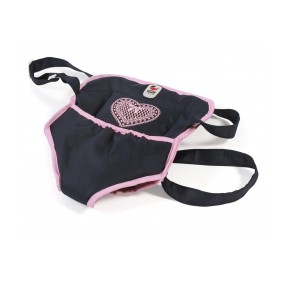 Poppendraagzak (donkerblauw/hartje)