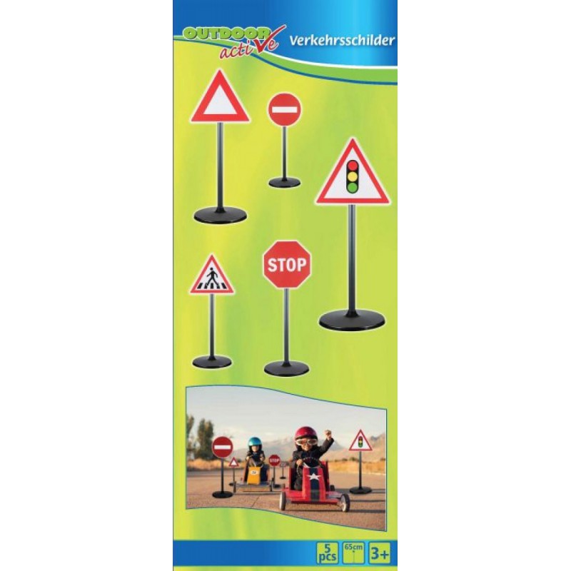 Verkeersbordenset 5 delig 65cm hoog