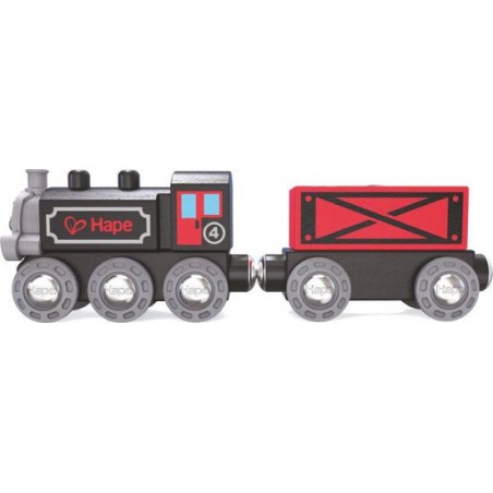 Stoomtrein 5-delig Zwart/rood, Hape Stoomtrein 5-delig Zwart/rood, Hape
