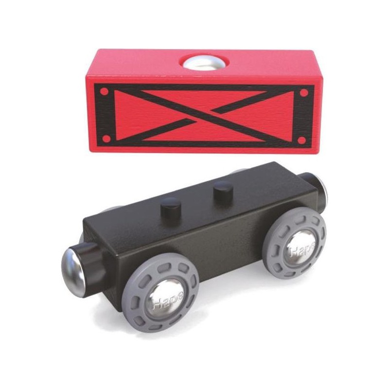 Stoomtrein 5-delig Zwart/rood, Hape