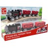 Stoomtrein 5-delig Zwart/rood, Hape Stoomtrein 5-delig Zwart/rood, Hape