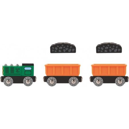 Diesel Goederentrein 5-delig groen/oranje/zwart, Hape
