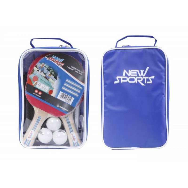 New Sports Tafeltennisset, 2 rackets, 3 ballen in tas