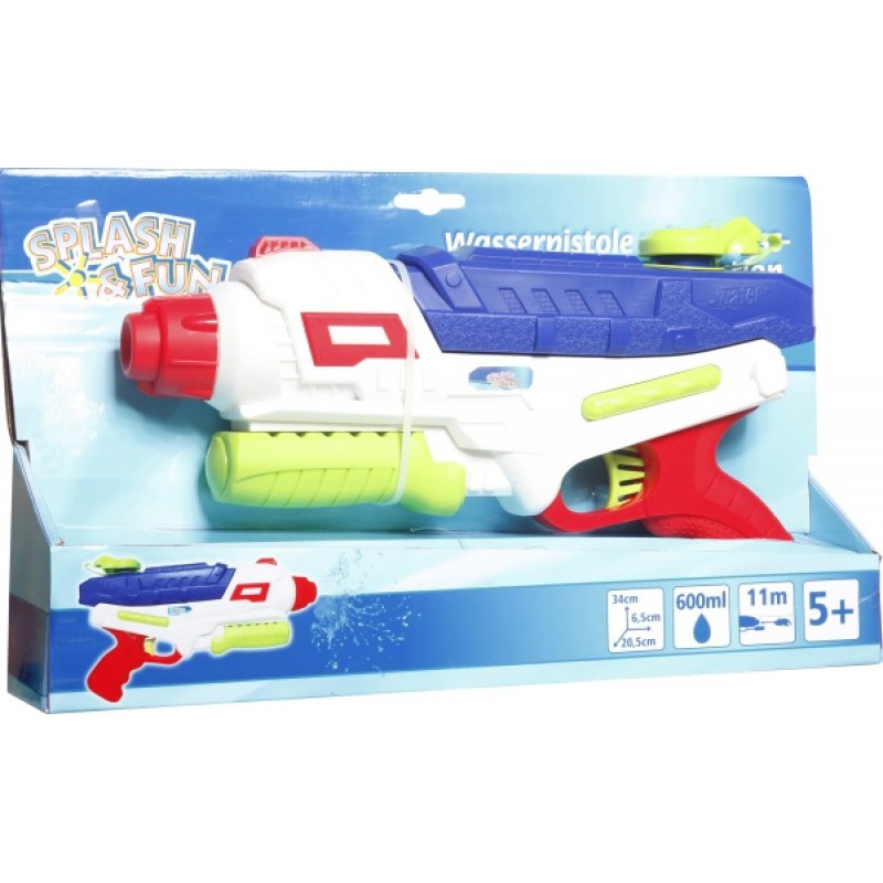 Splash &  Fun Waterpistool, shot- en pompfunctie, 34 cm