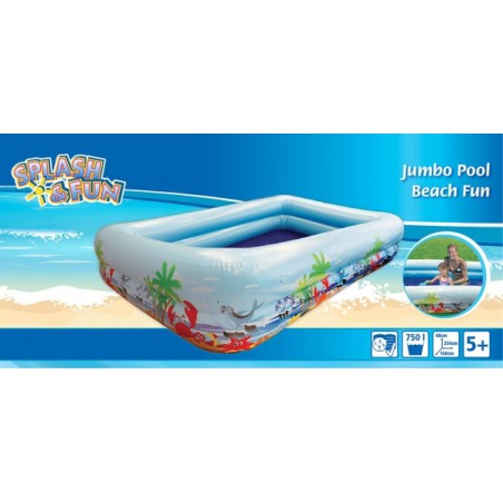 Splash &  Fun Beach-Fun Jumbo Zwembad, 254 x 160 x 48 cm