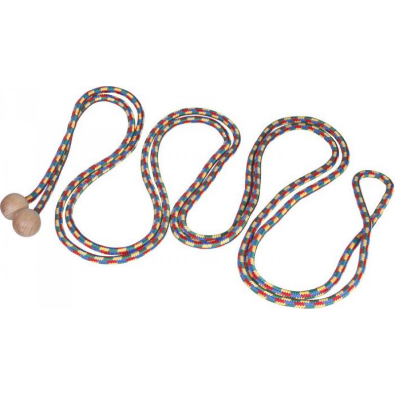 Outdoor Active Springtouw met houten ballen, 5m