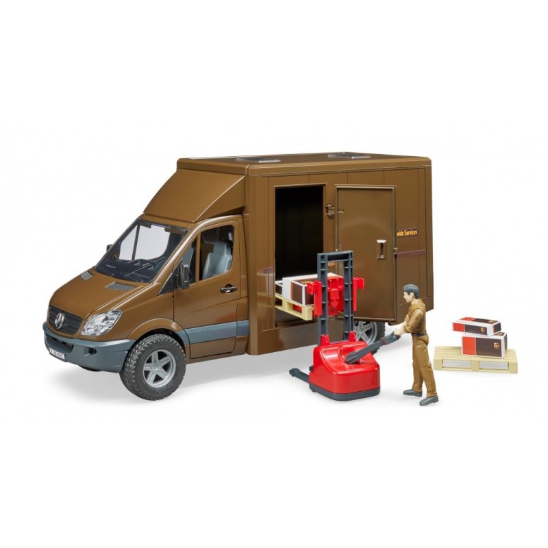 Bruder Mercedes Sprinter UPS met chauffeur en accessoires