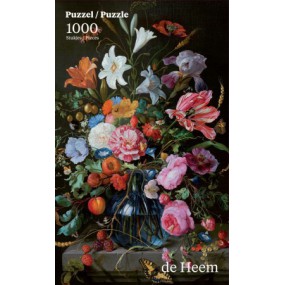 Vaas met Bloemen - Jan de Heem 1000stukjes Puzzelman