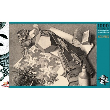 Puzzelman Puzzels  M.C. Escher   "  Reptielen "  Standaard  puzzel  model  Afm: 48*68cm