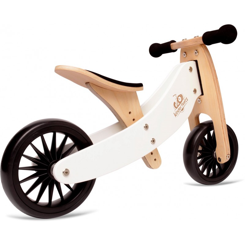 Kinderfeets houten loopfiets & driewieler Tiny Tot Plus White