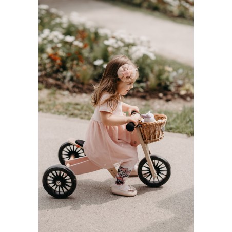 Kinderfeets houten loopfiets & driewieler Tiny Tot Plus Rose