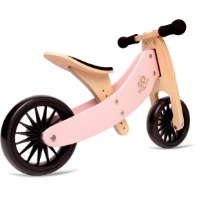 Kinderfeets houten loopfiets & driewieler Tiny Tot Plus Rose