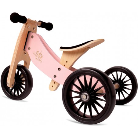 Kinderfeets houten loopfiets & driewieler Tiny Tot Plus Rose