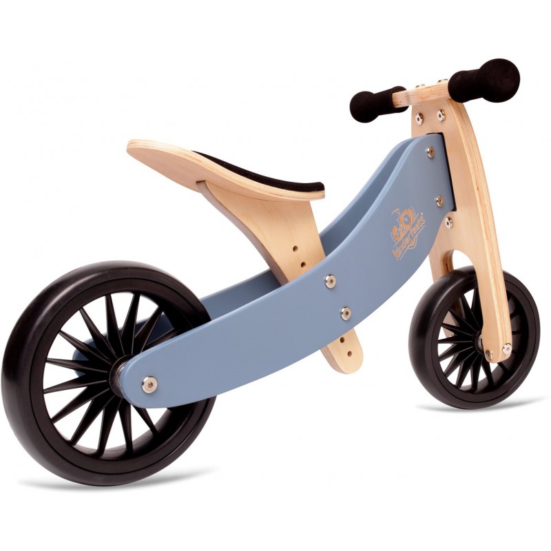 Kinderfeets houten loopfiets & driewieler Tiny Tot Plus Slate Blue