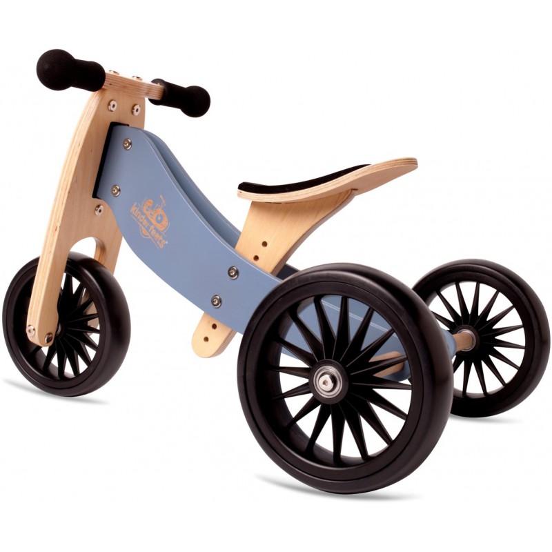 Kinderfeets houten loopfiets & driewieler Tiny Tot Plus Slate Blue