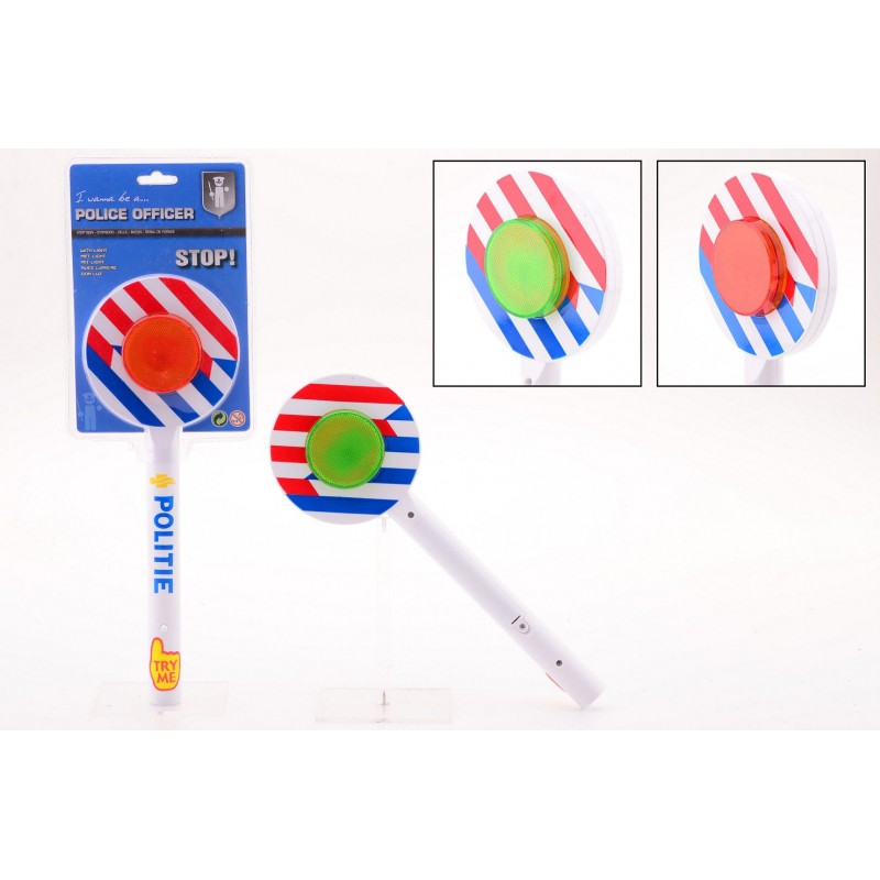 Johntoy 26037 - Stopbord politie met licht