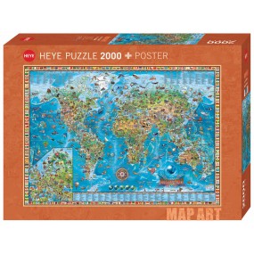 Amazing World - Map Art, Zigic. Heye puzzel 2000 stukjes