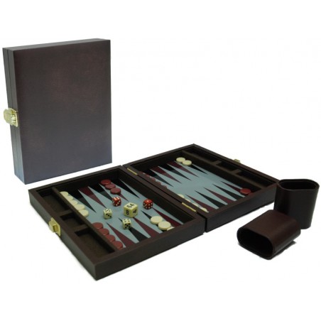Backgammonkoffer magnetisch bruin 23x17cm. Backgammonkoffer magnetisch bruin 23x17cm.