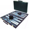 Backgammonkoffer 46 cm. Zwart Effen