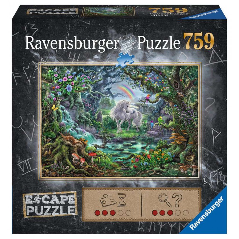 Gorgelen Aardewerk ergens bij betrokken zijn ESCAPE puzzel 9 Unicorn Ravensburger
