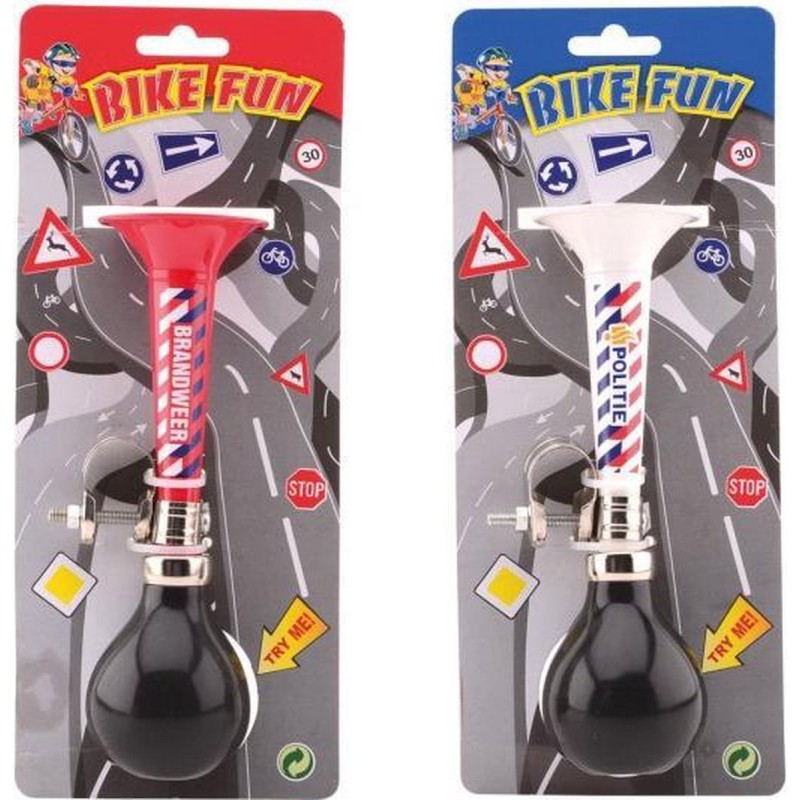 Bike Fun Metalen fietstoeter brandweer/politie