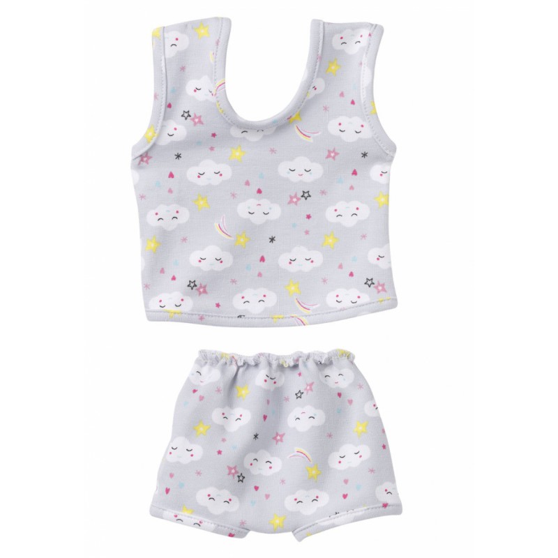 Heless, Ondergoed set grijs wolkjes 30-33cm