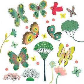 Djeco- Raamstickers- vlinders in de tuin