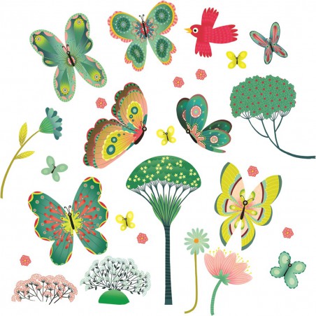 Djeco- Raamstickers- vlinders in de tuin