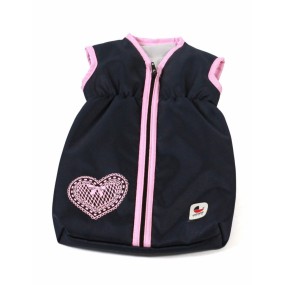 Bayer Chic, Poppenslaapzak (donkerblauw/hartje)