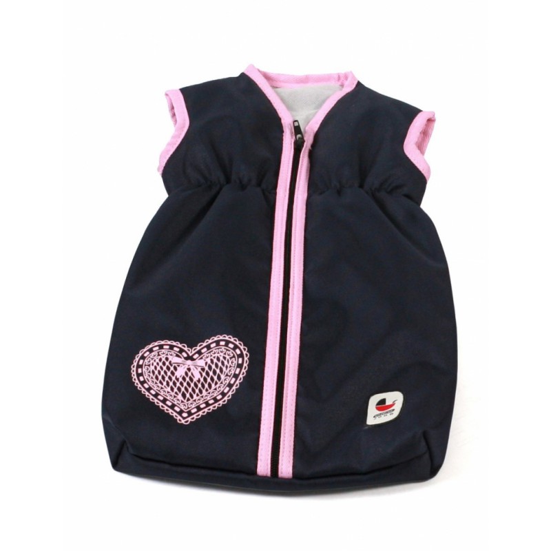 Bayer Chic, Poppenslaapzak (donkerblauw/hartje)