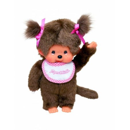 Monchhichi, Meisje met slab roze (20cm)