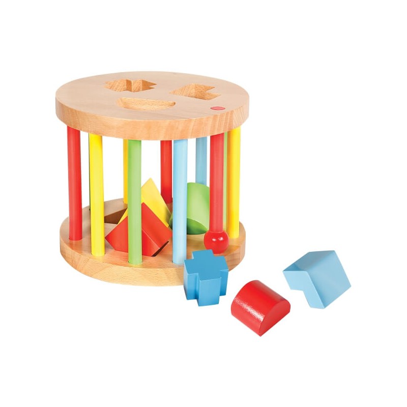 Spielmaus houten vormenstoof rond, 6 stenen