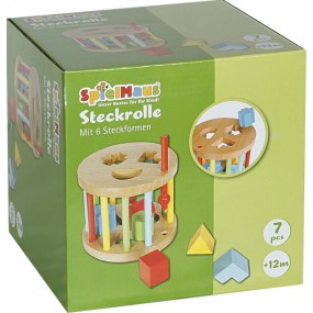 Spielmaus houten vormenstoof rond, 6 stenen