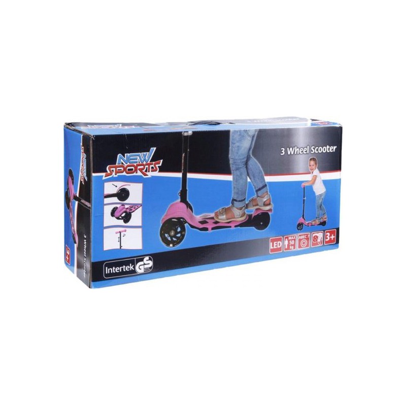 New Sports 3-Wheel Scooter Rosa, 120 mm, ABEC 7