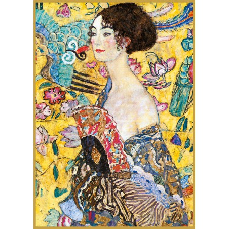 Lady with Fan - Gustav Klimt 