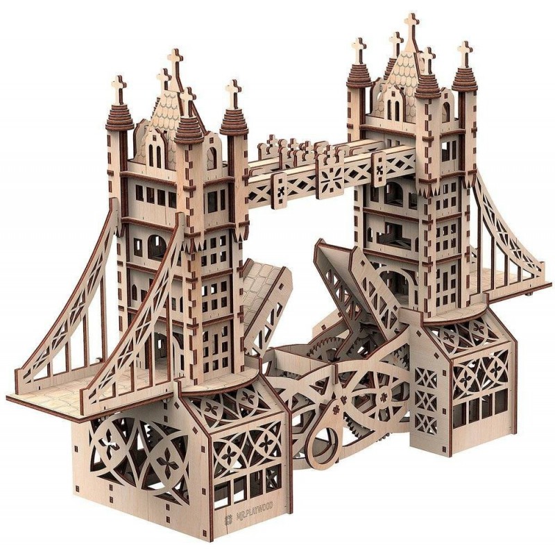 Tower Bridge, mechanisch hout model, Mr. Playwood