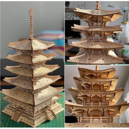 Pagoda vijf-verdiepingen, Hout 3D puzzel, Rolife