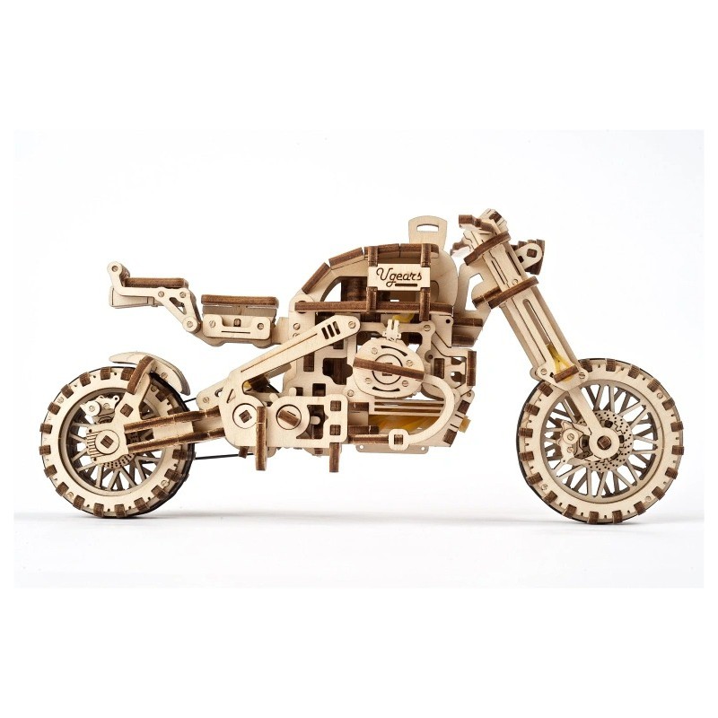 Scrambler Ugr-10 motor met zijspan, Hout 3D puzzel, Ugears