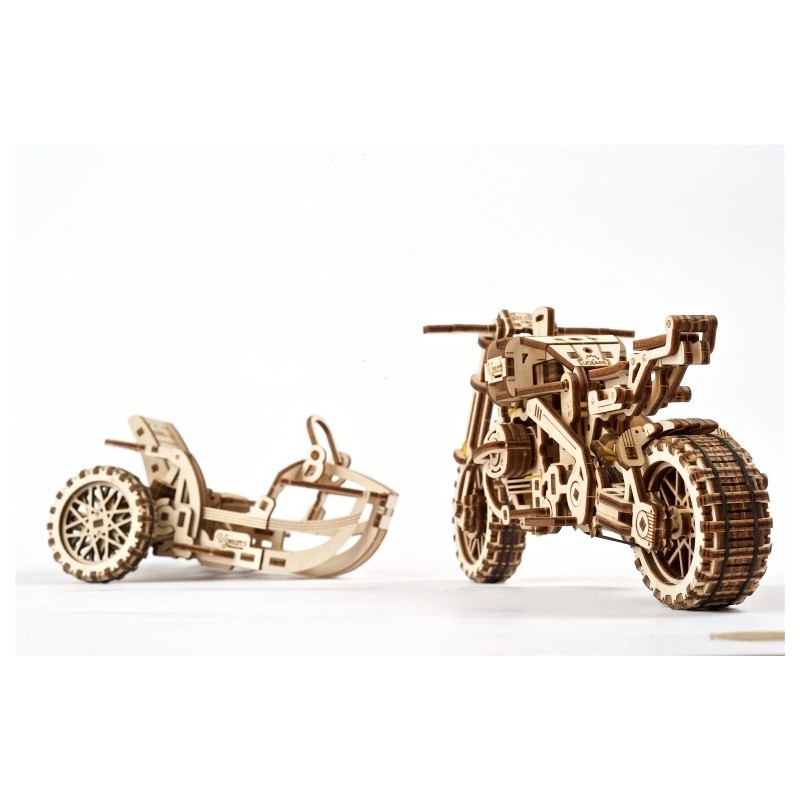 Scrambler Ugr-10 motor met zijspan, Hout 3D puzzel, Ugears