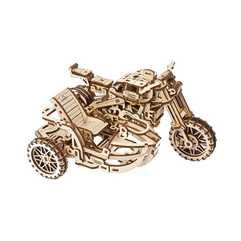 Scrambler Ugr-10 motor met zijspan, Hout 3D puzzel, Ugears