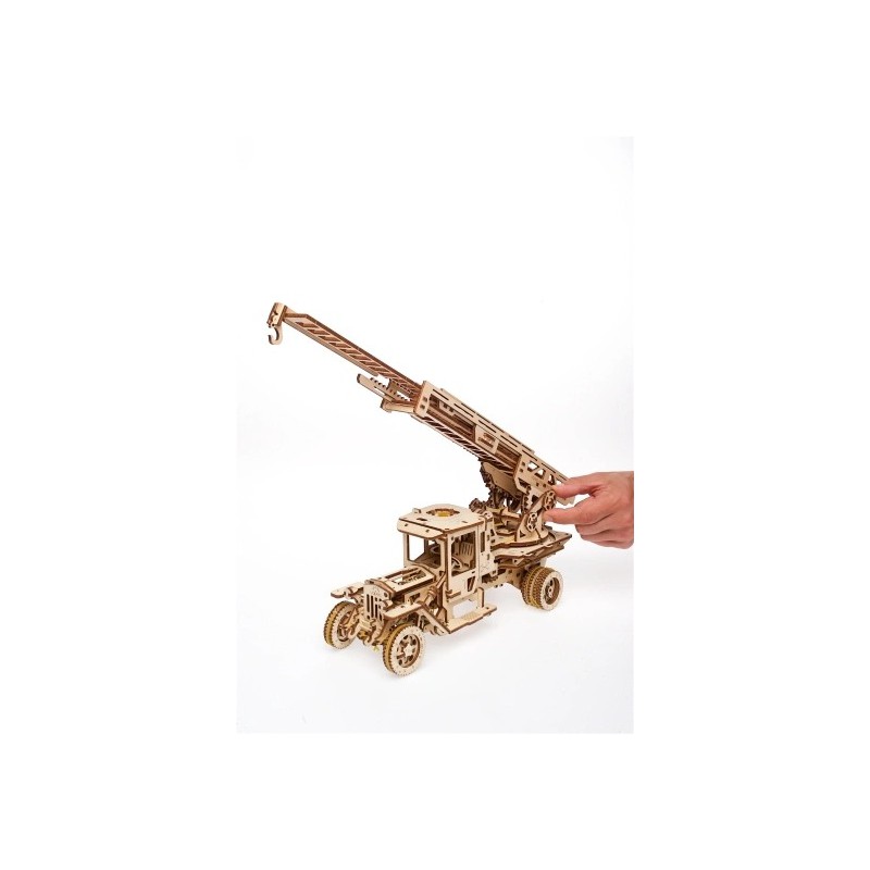 Brandweertruck met ladder, Hout 3D puzzel, Ugears